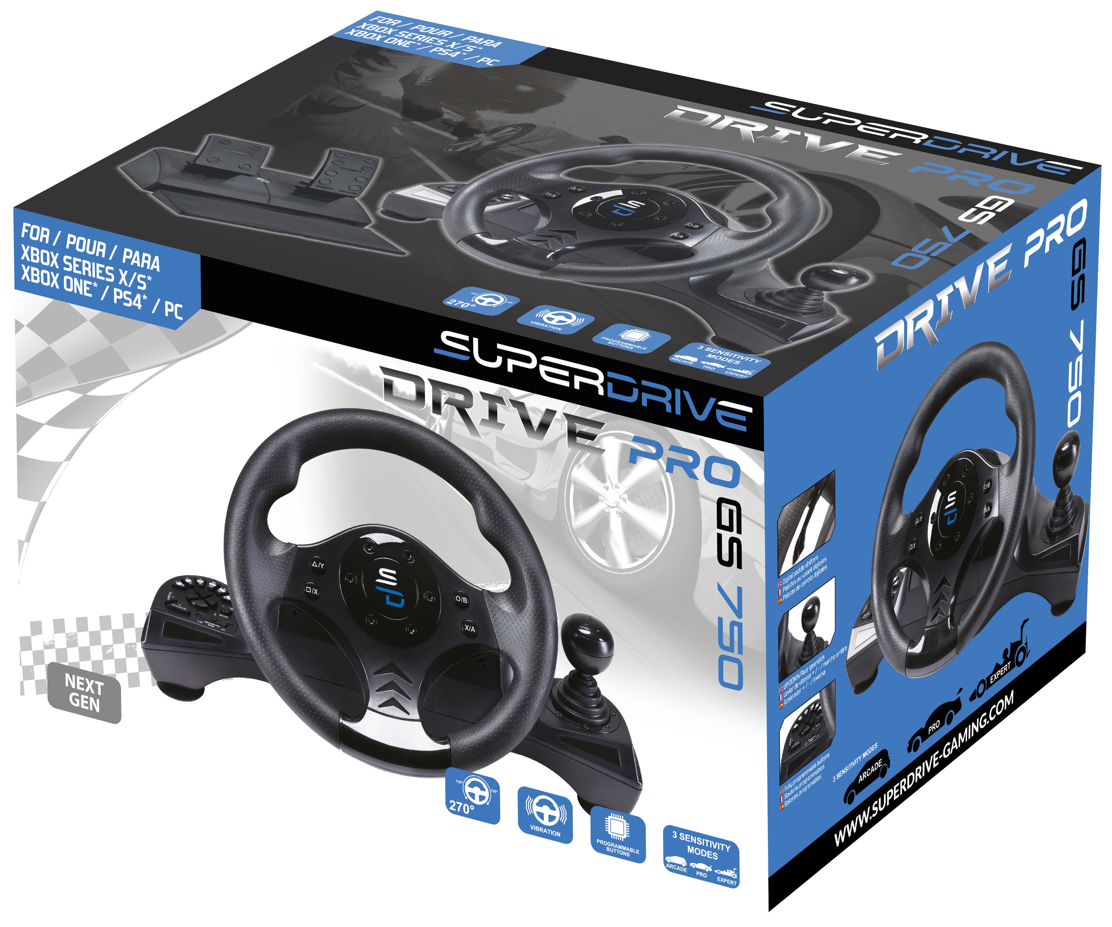 Superdrive - GS750 Drive Pro Steering Wheel with Pedals