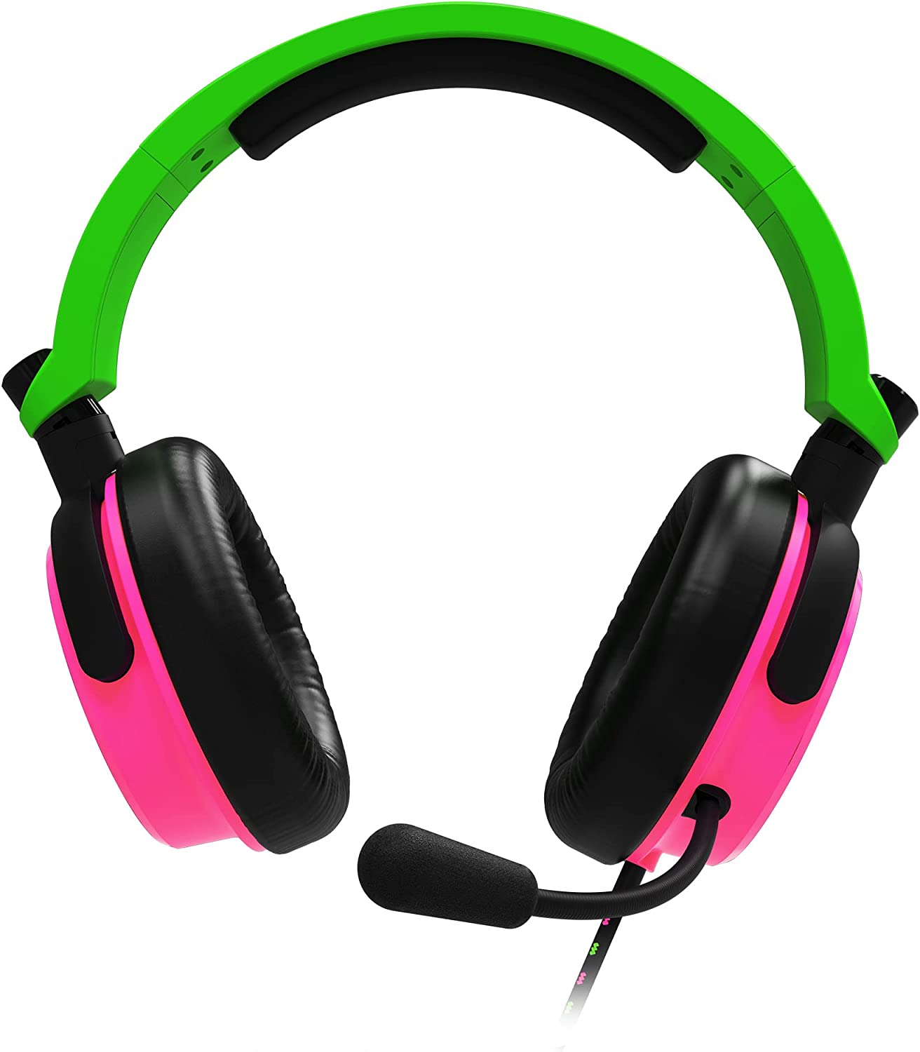 Stealth Pink and Green Gaming Headset