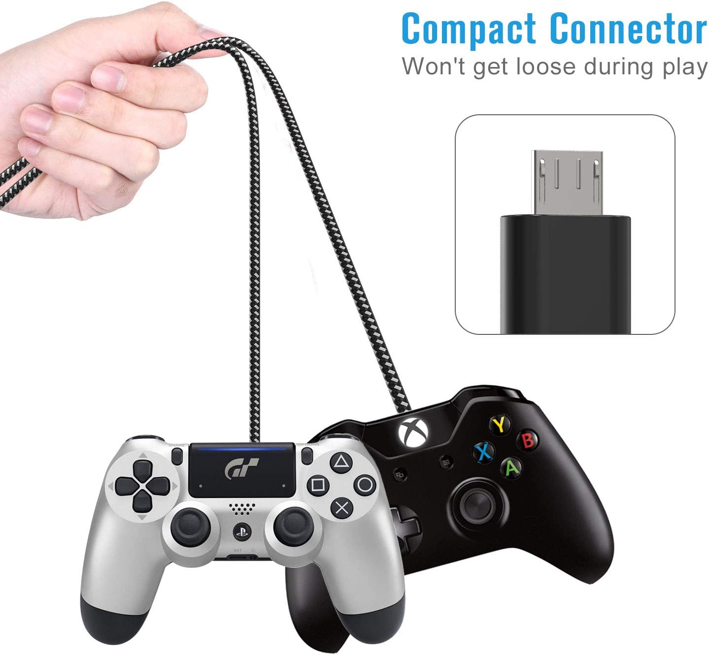 4Gamers PS4 Twin 2 x 2 M Micro USB Play & Charge Cables