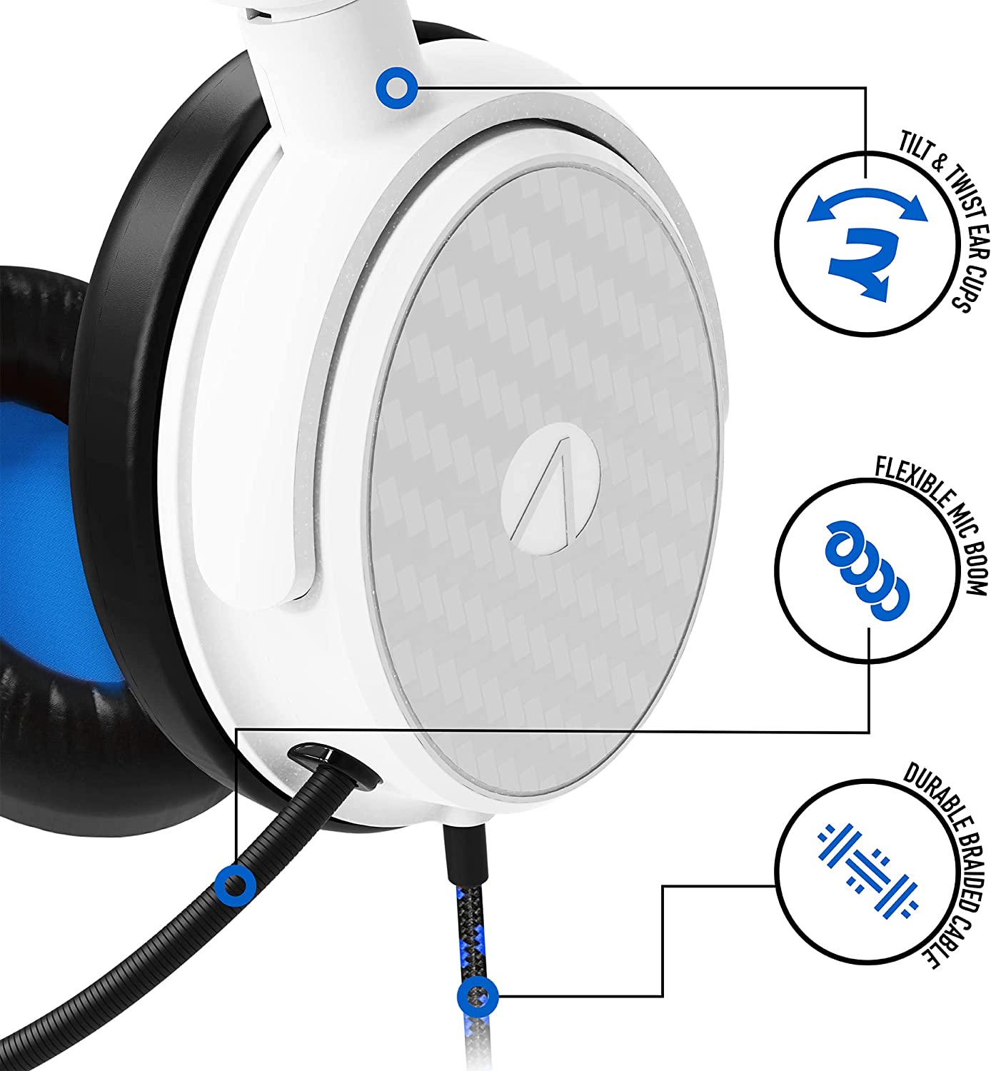 Stealth C6-100 Gaming Headset (White/Blue)
