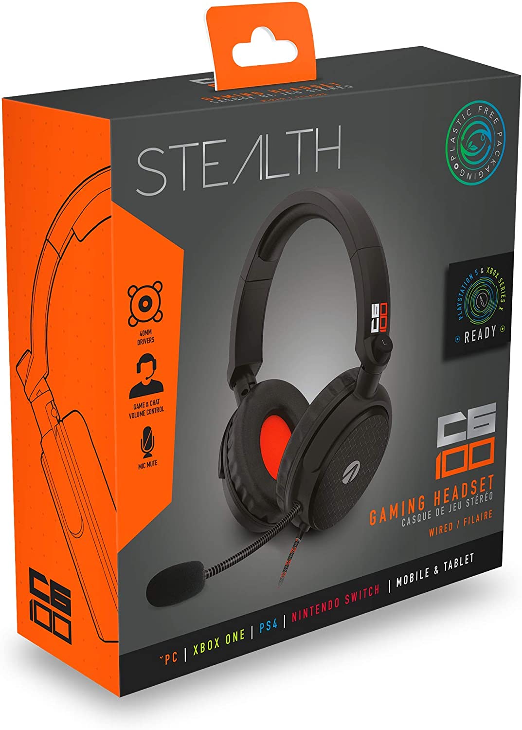 Stealth C6-100 Gaming Headset Xbox PS4 PS5 Switch PC - Red & Blue