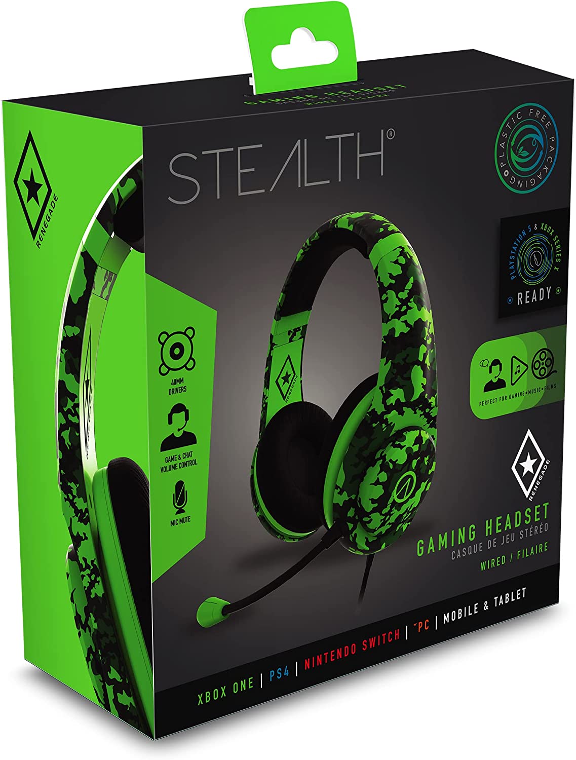 Stealth Renegade Gaming Headset (Neon Green Camo)