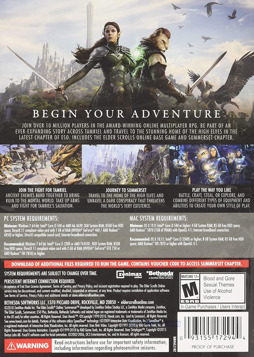 Elder Scrolls Online Summerset (Xbox One)