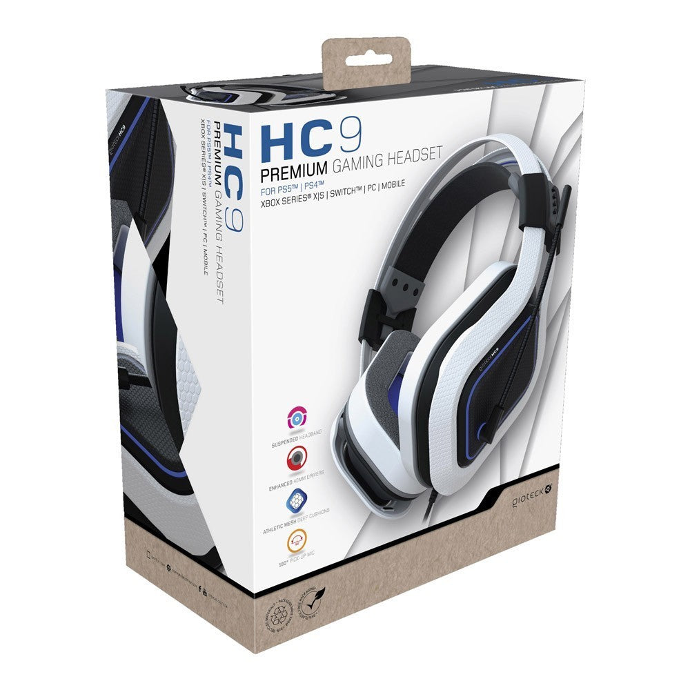 Hc 9 White Wired Headset