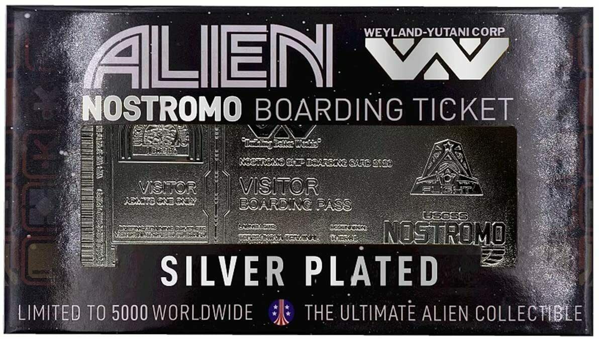 Alien Limited Edition Silver Plated Nostromo Boarding Ticket